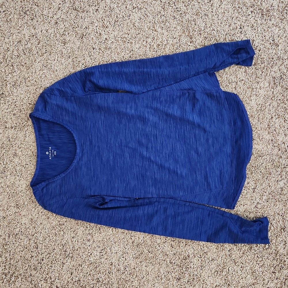 XXS Athleta Royal Blue Purple Long Sleeve Sports Top
